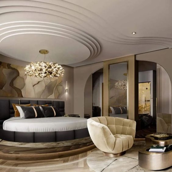 Фото № 8: Спальня с круглой кроватью: все за и против