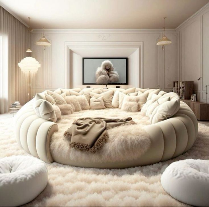 Фото № 5: Спальня с круглой кроватью: все за и против