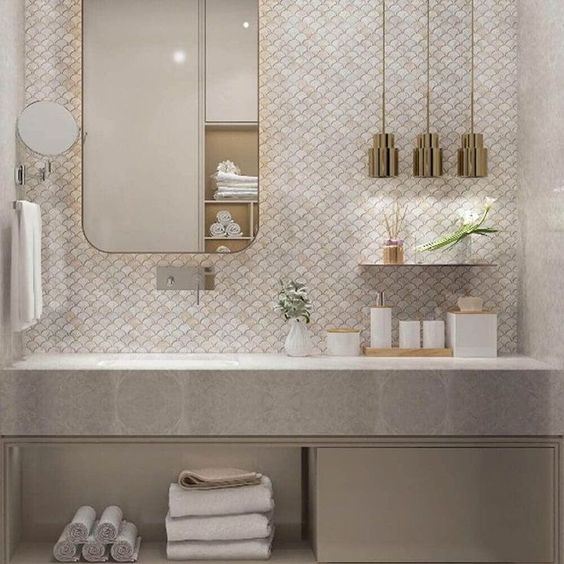 Фото № 6: Перламутровая мозаика в интерьере: 15 волшебных фотоидей