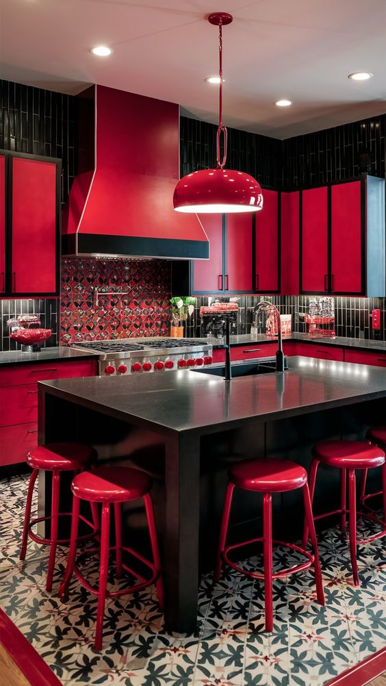 Фото № 22: Красная кухня: 30 ярких примеров дизайна