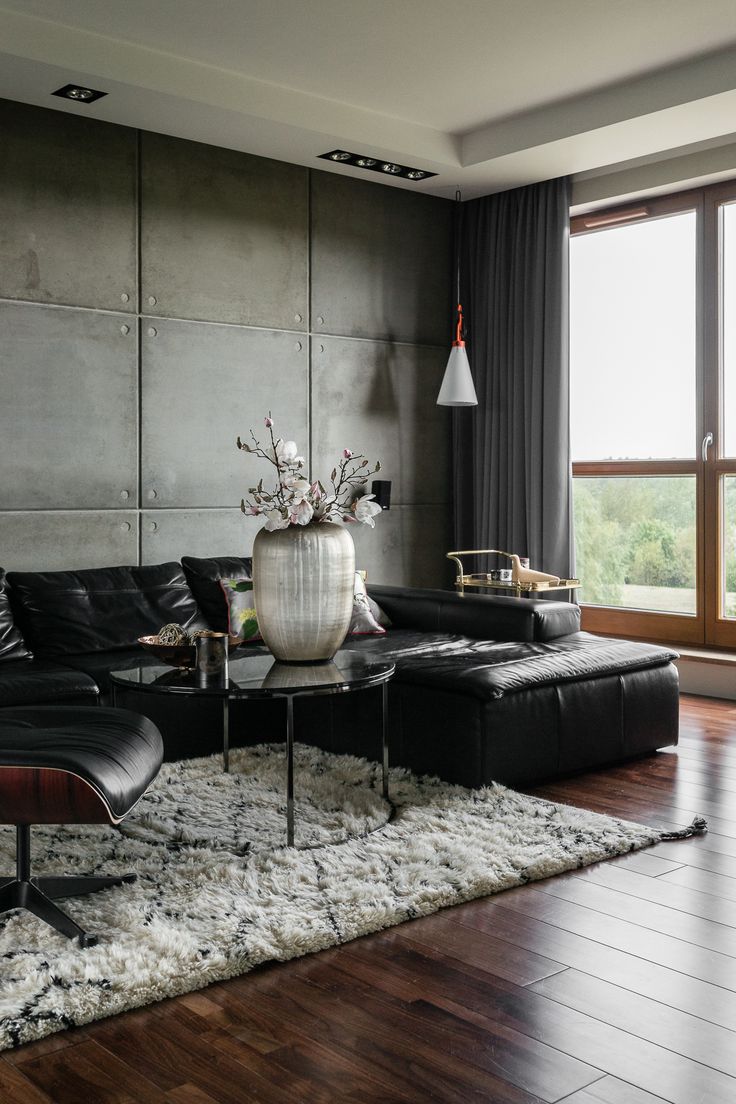 Фото № 12: Кожа в интерьере гостиной: 15 интересных идей