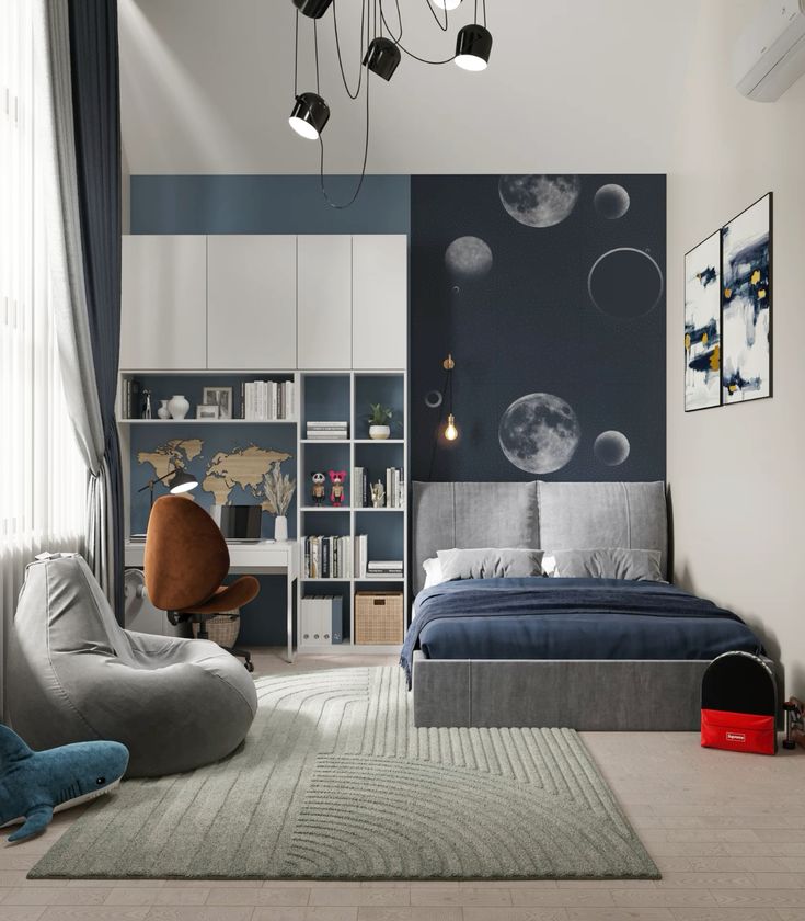 Фото № 3: Чем украсить стены детской комнаты: лучшие фотопримеры 