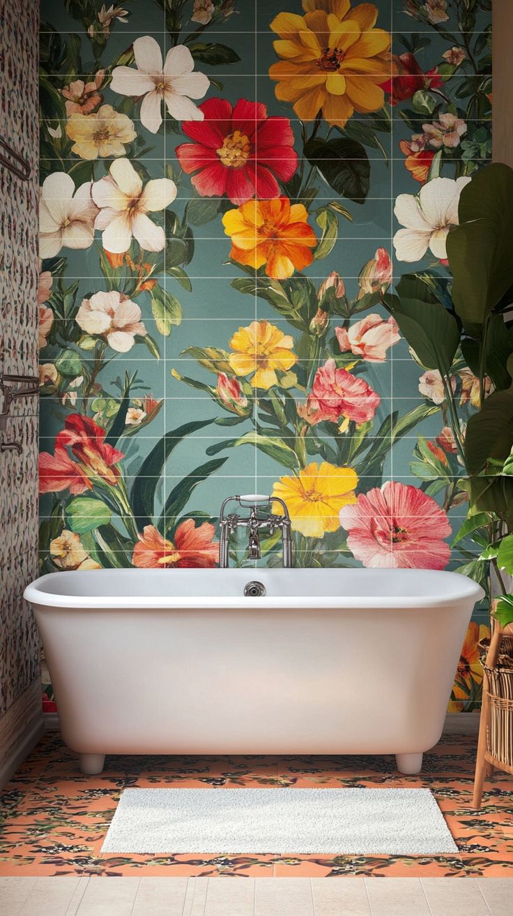 Фото № 3: Ванная комната с цветами: 15 примеров на любой вкус