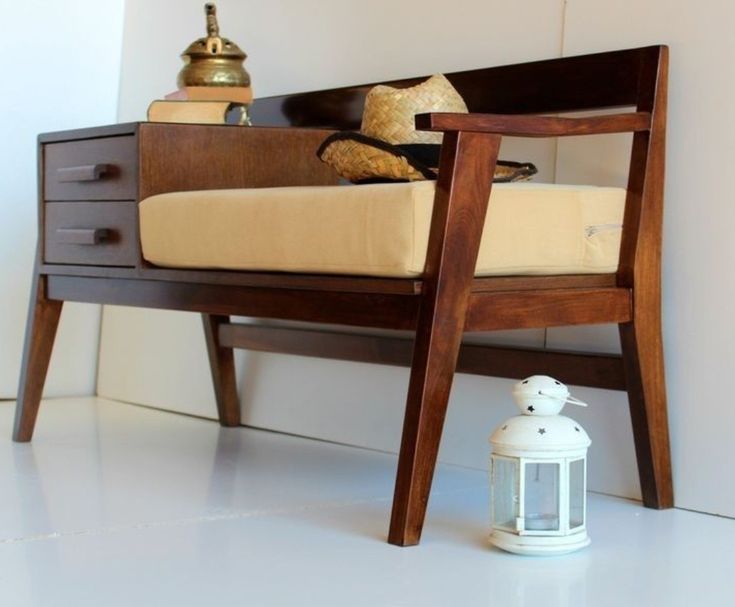 Фото № 8: Деревянная скамья для прихожей: 25 оригинальных вариантов