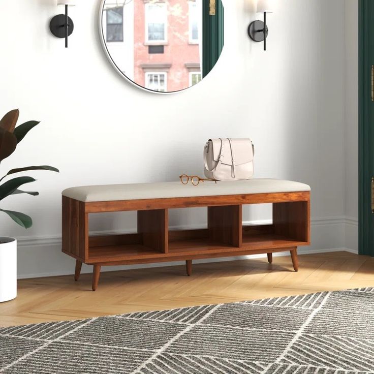 Фото № 25: Деревянная скамья для прихожей: 25 оригинальных вариантов