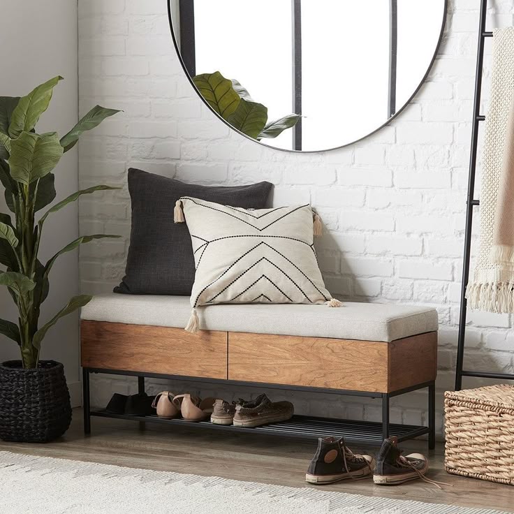 Фото № 16: Деревянная скамья для прихожей: 25 оригинальных вариантов