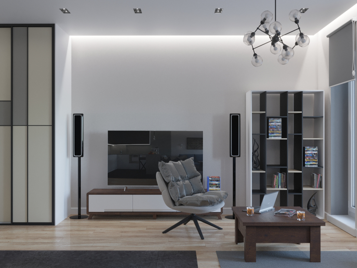 Фото № 5: Дизайн квартиры-студии с барной стойкой