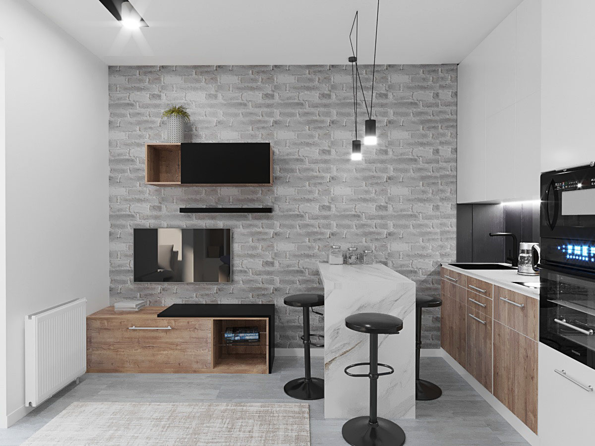 Фото № 2: Современный дизайн маленькой квартиры-студии