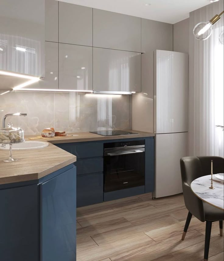 Фото № 11: Стеклянный фартук для кухни: 23 идеи