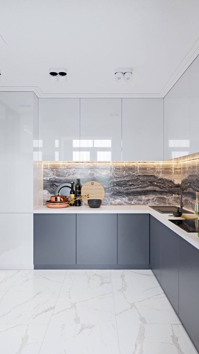 Фото № 14: Стеклянный фартук для кухни: 23 идеи