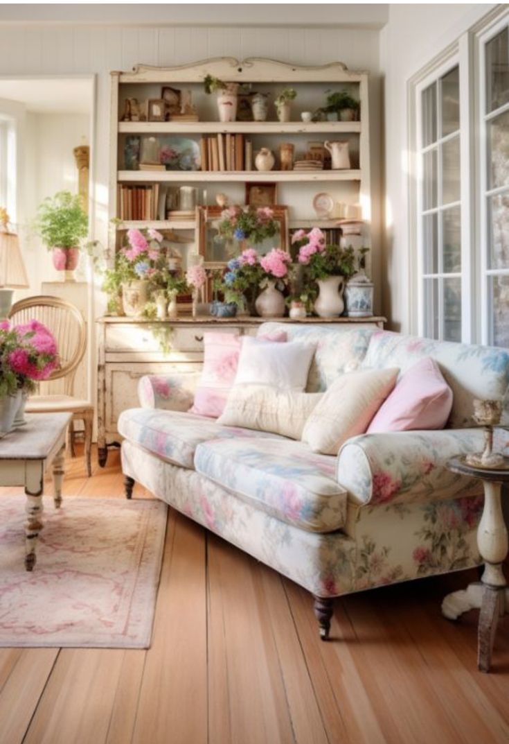 Фото № 1: 13 роскошных идей стиля шебби-шик в гостиной