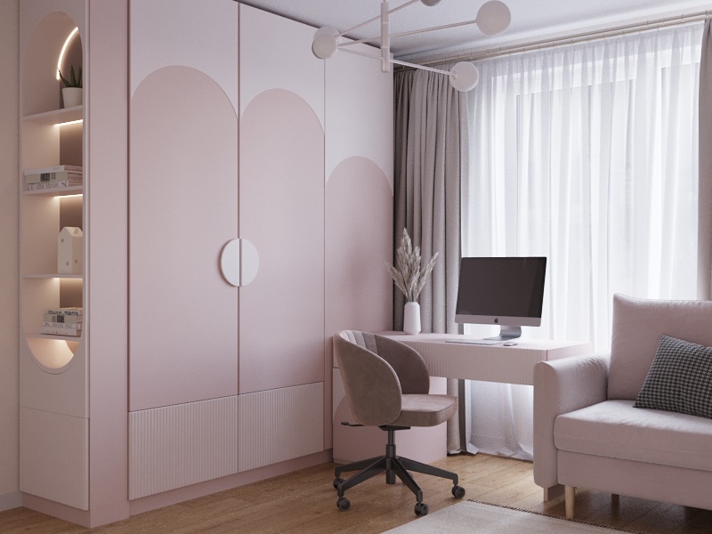 Фото № 10: Светлая трехкомнатная квартира со спальней для девочки