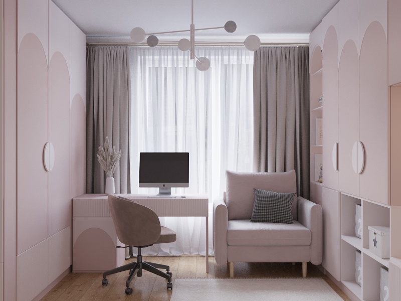 Фото № 9: Светлая трехкомнатная квартира со спальней для девочки