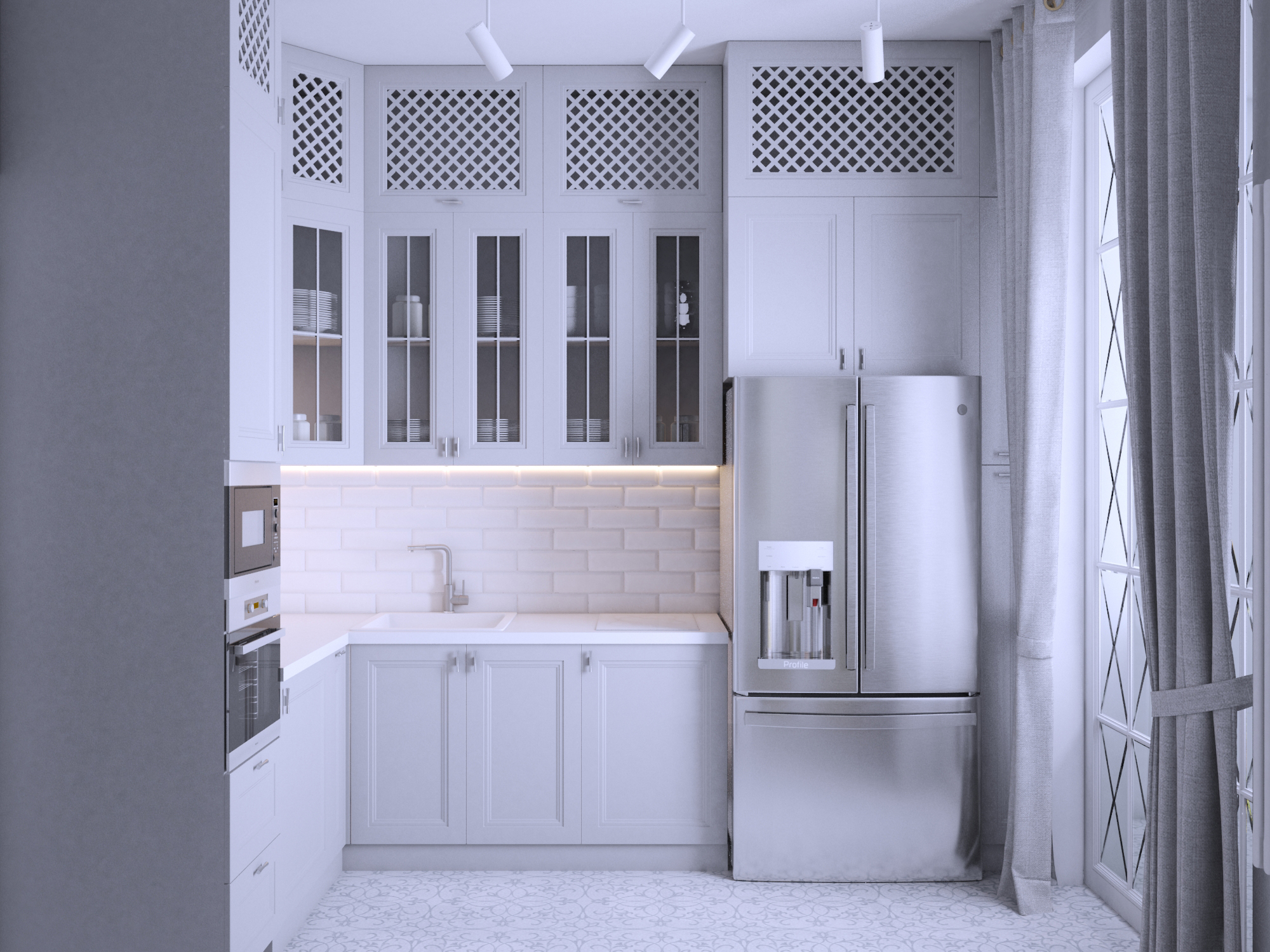 Фото № 4: Маленькая однушка в стиле современная классика с камином