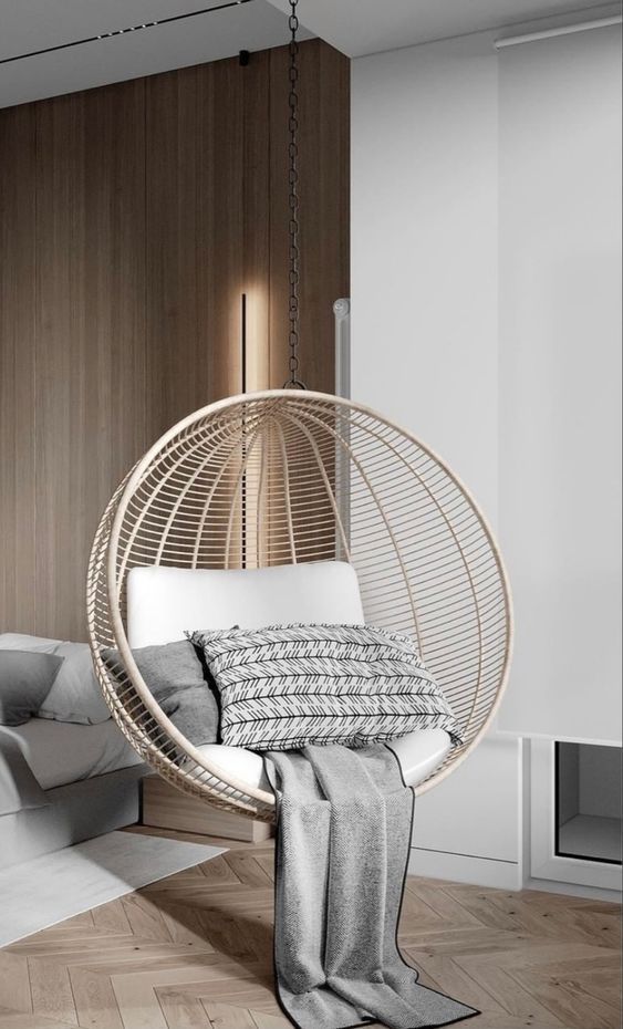 Фото № 1: Полный релакс: 16 оригинальных интерьеров с подвесными креслами