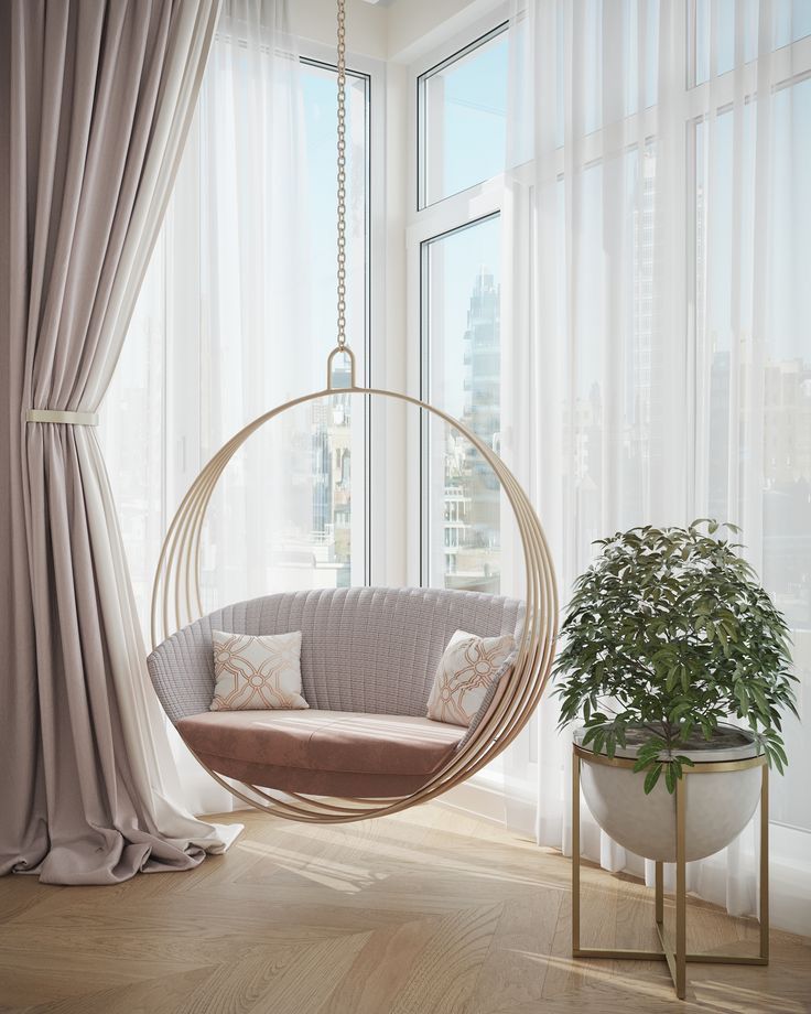 Фото № 14: Полный релакс: 16 оригинальных интерьеров с подвесными креслами