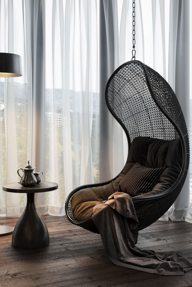 Фото № 13: Полный релакс: 16 оригинальных интерьеров с подвесными креслами