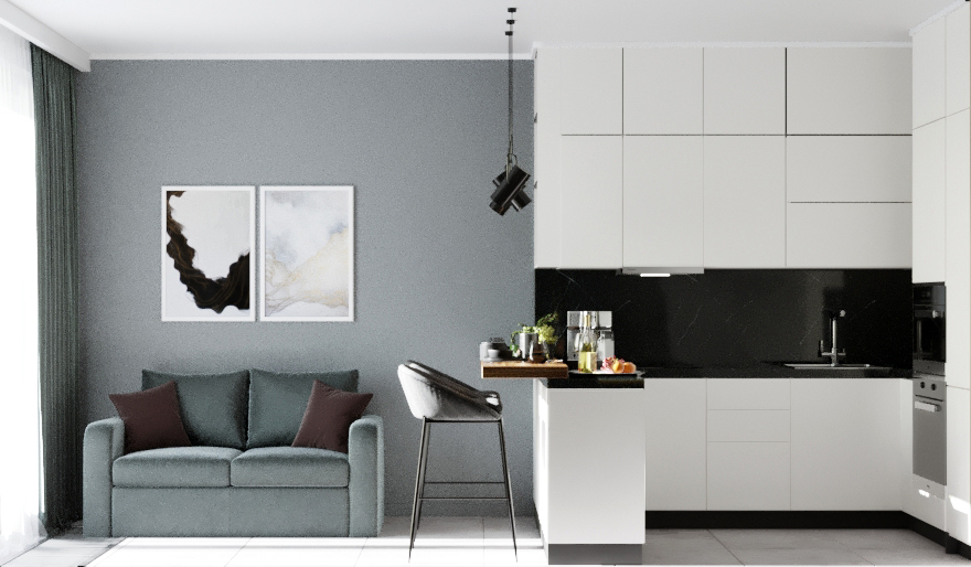 Фото № 1: 24 черно-белых кухонь 