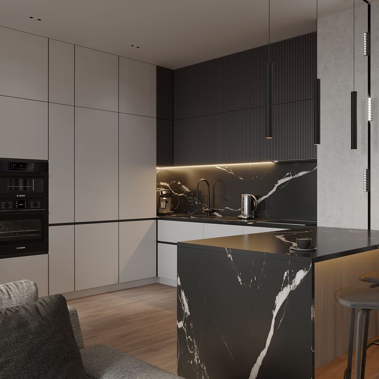 Фото № 2: 24 черно-белых кухонь 