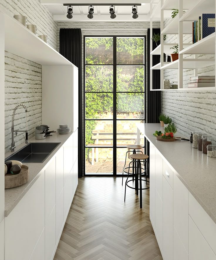 Фото № 8: Дизайн узкой кухни: 16 способов оформить интерьер стильно