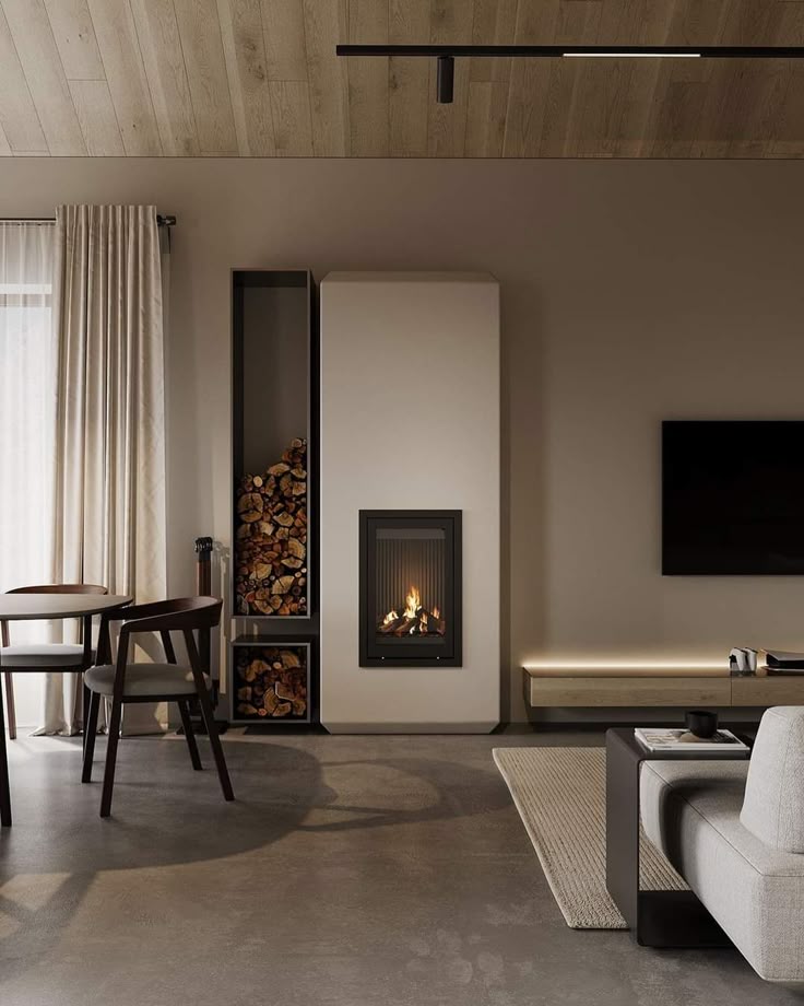 Фото № 11: Камин в интерьере гостиной: 18 интересных вариантов