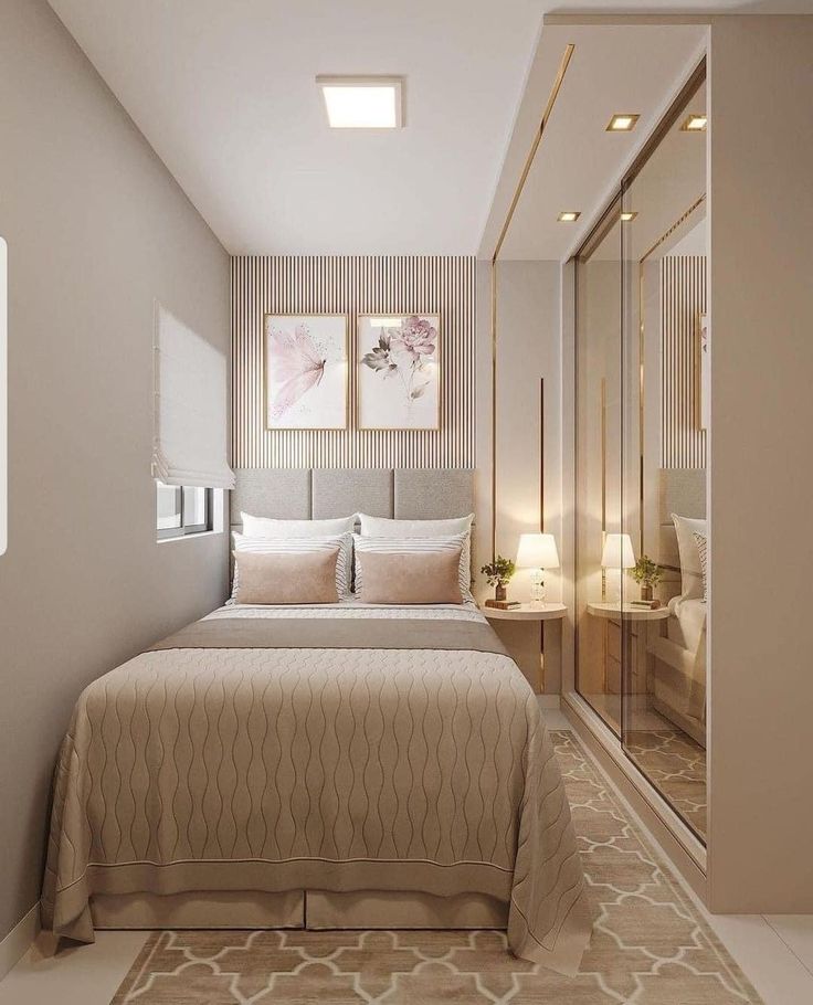 Фото № 1: Как обустроить узкую спальню: 13 практичных советов от ReRooms