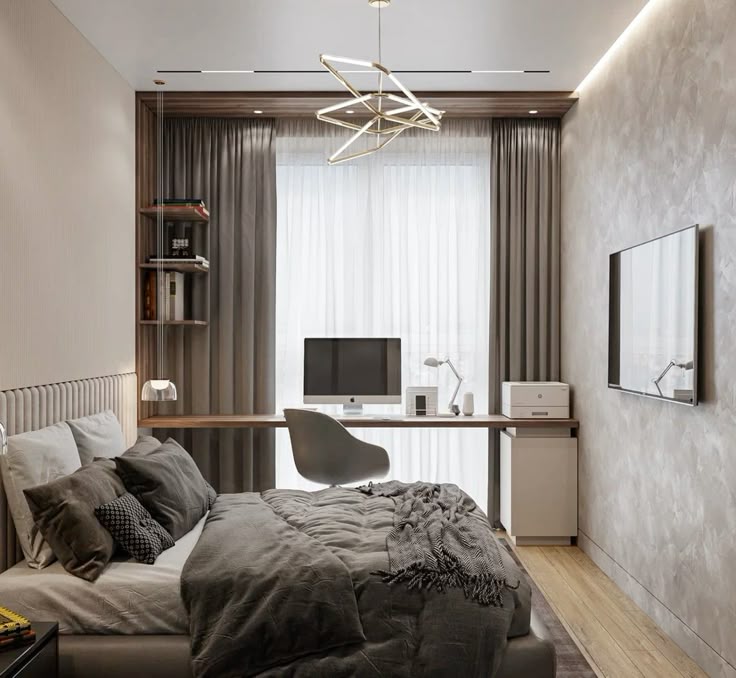 Фото № 12: Как обустроить узкую спальню: 13 практичных советов от ReRooms