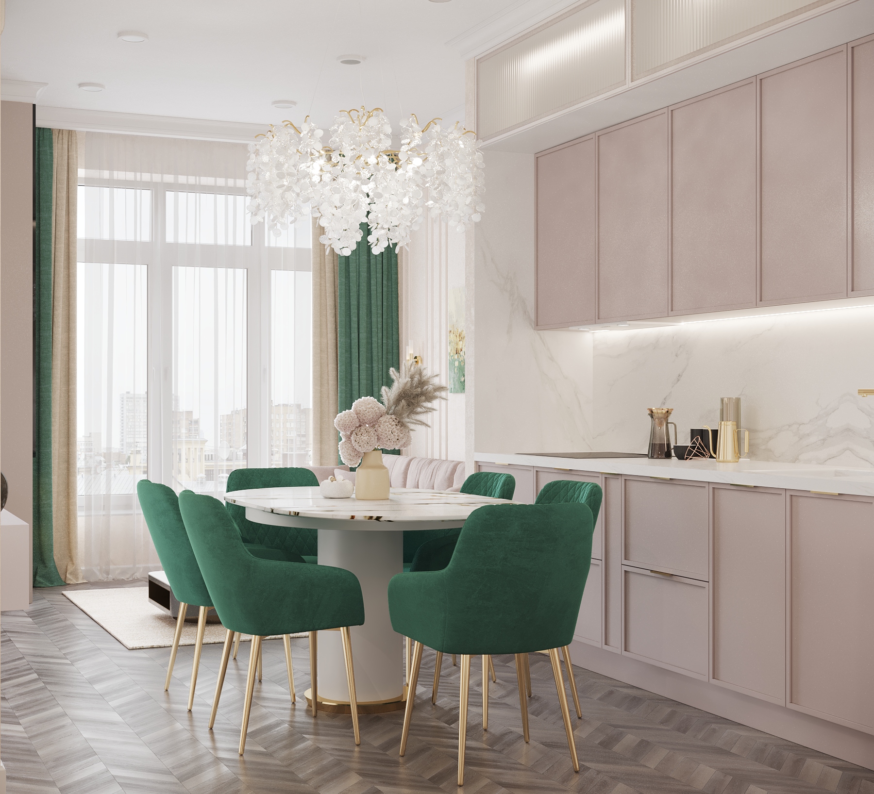 Фото № 3: Четырехкомнатная квартира в стиле современная классика