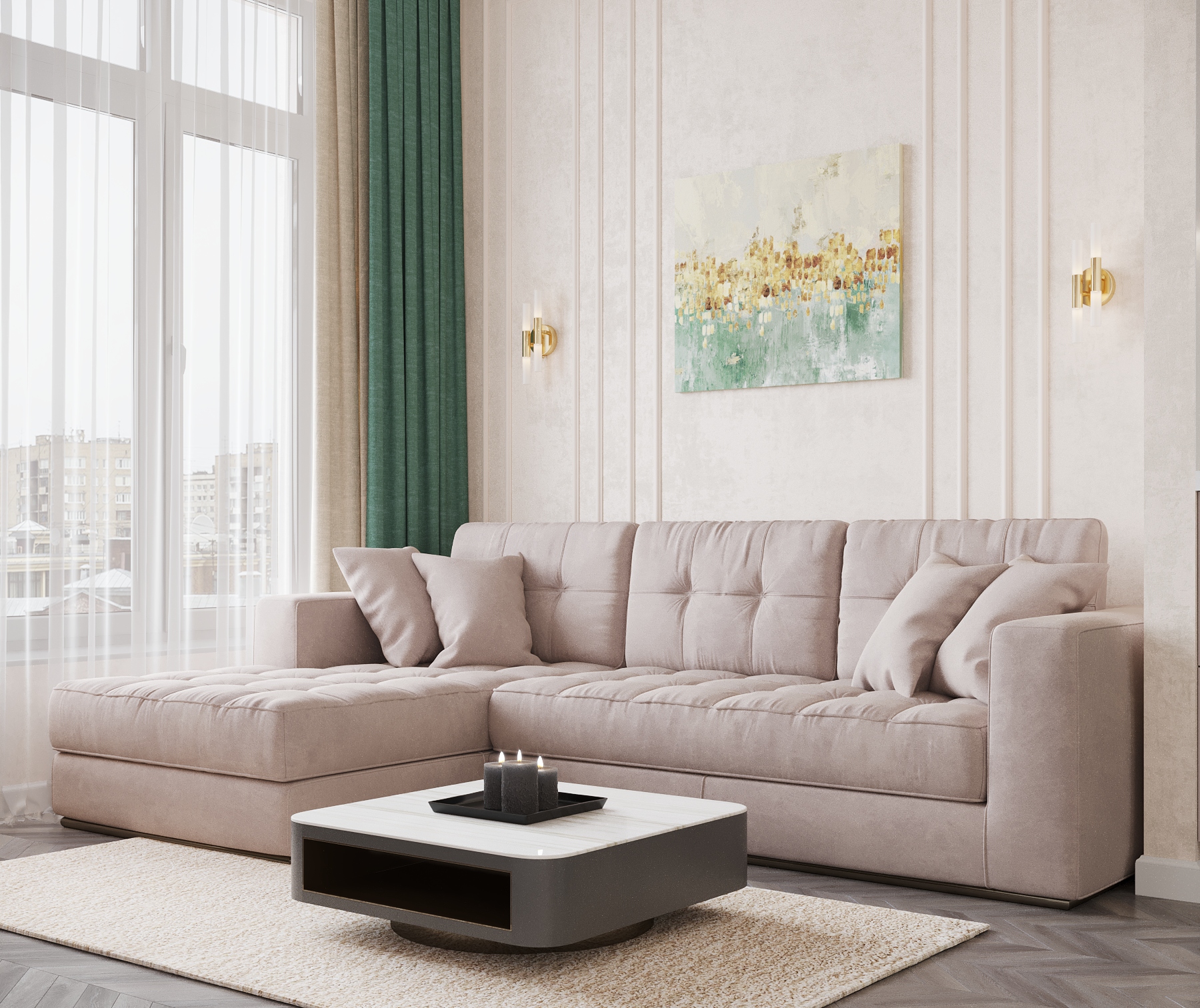 Фото № 4: Четырехкомнатная квартира в стиле современная классика