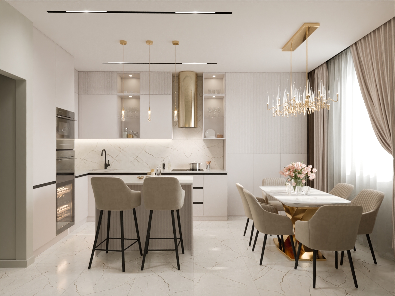 Фото № 9: Дизайн современной кухни-гостиной: 10 важных правил