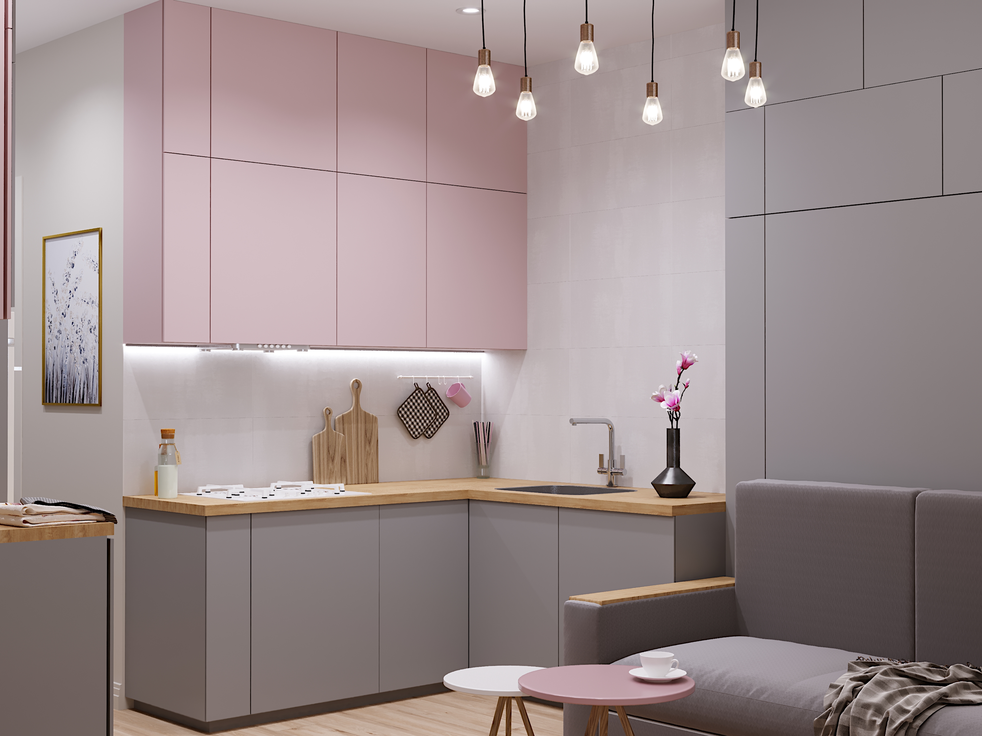 Фото № 1: Нежная квартира-студия в современном стиле