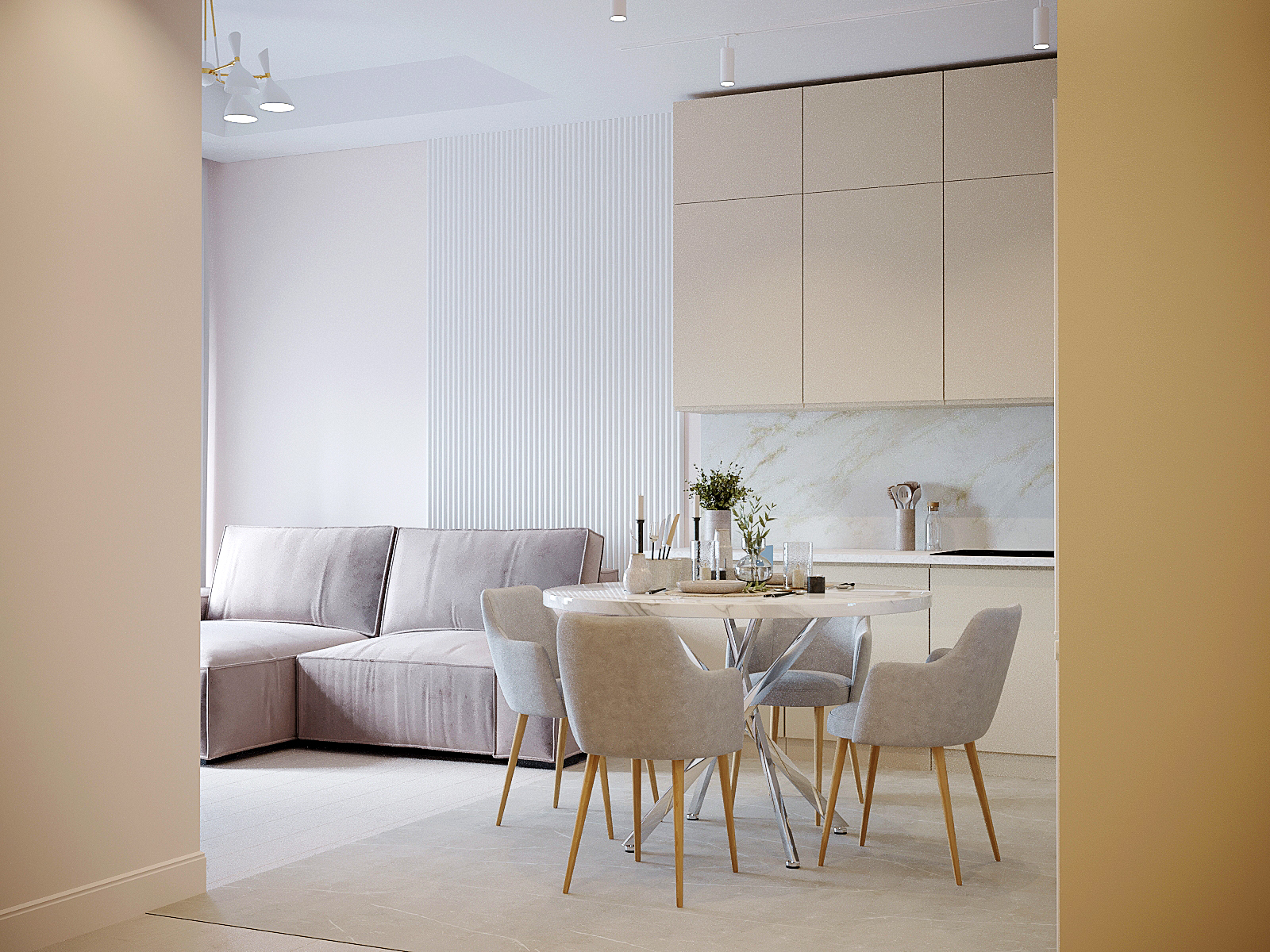 Фото № 2: Нежная четырехкомнатная квартира в современном стиле