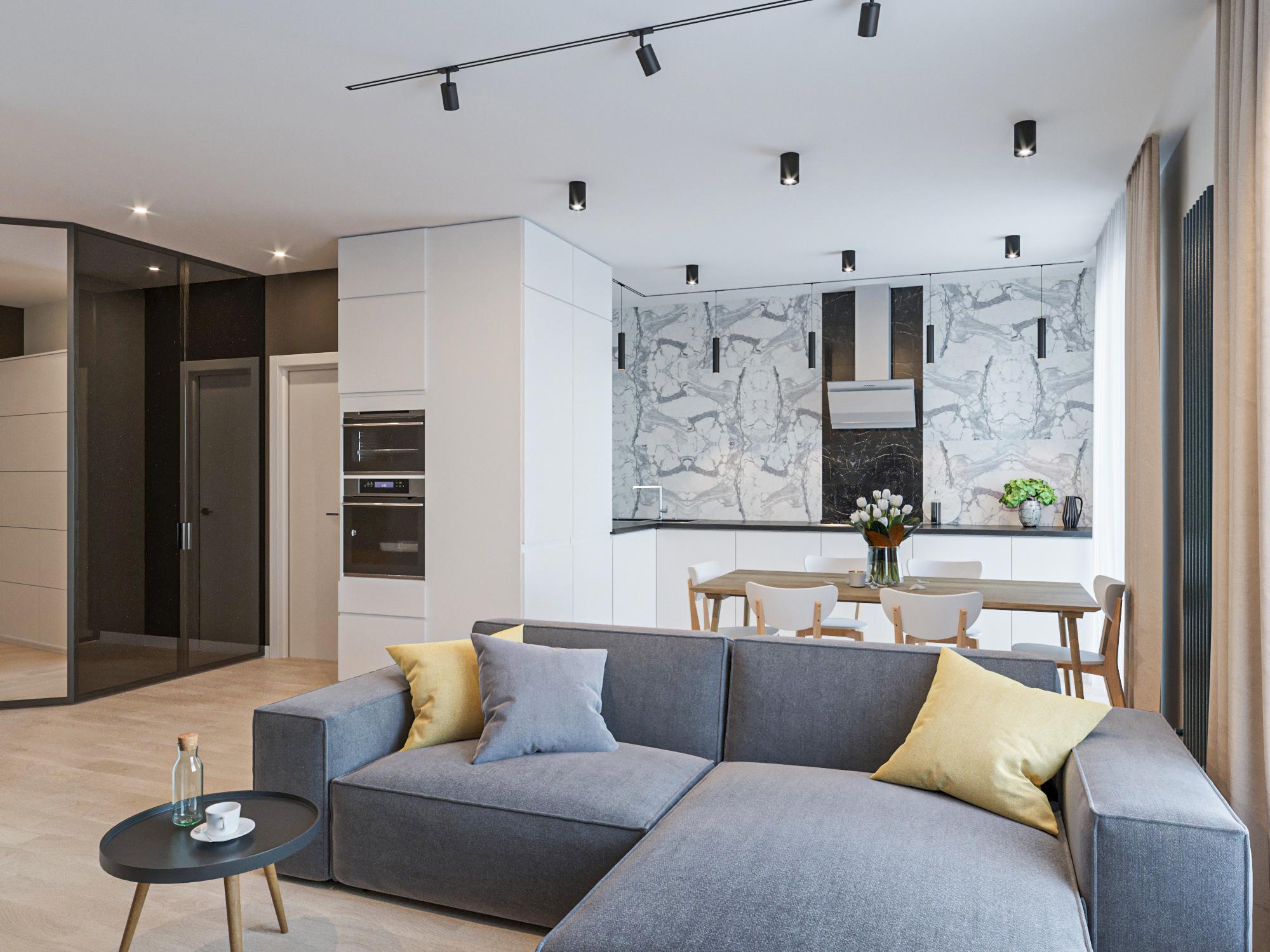 Фото № 1: Дизайн кухни площадью 20 метров: стильный пример из коллекции ReRooms