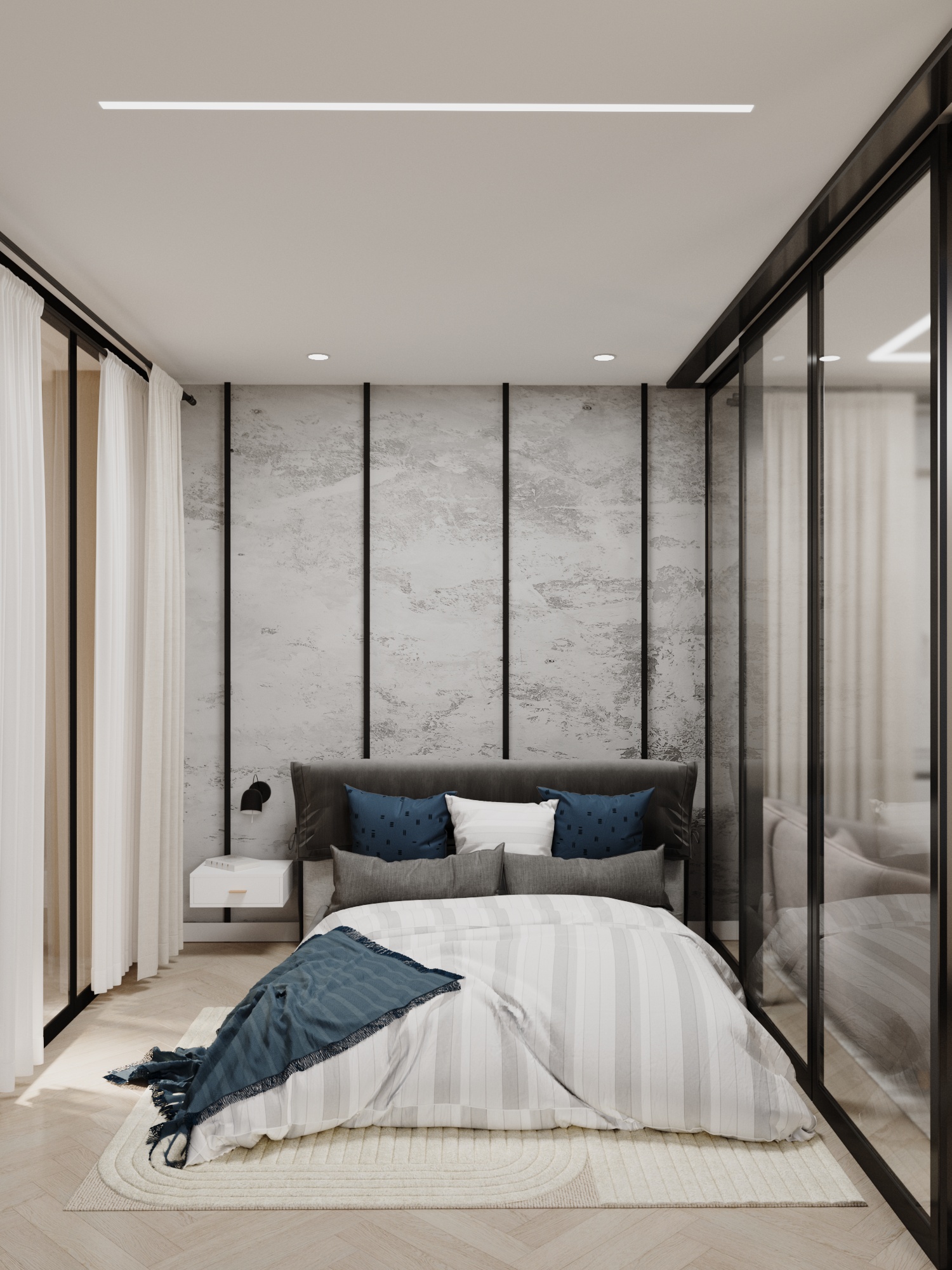 Фото № 6: Дизайн двухкомнатной квартиры с кабинетом на балконе