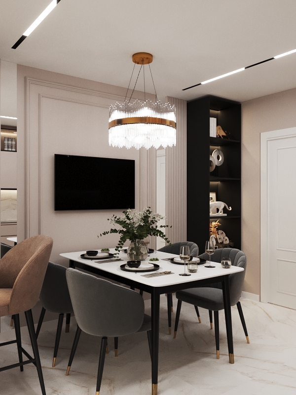 Фото № 3: Неоклассика в интерьере светлой двушки