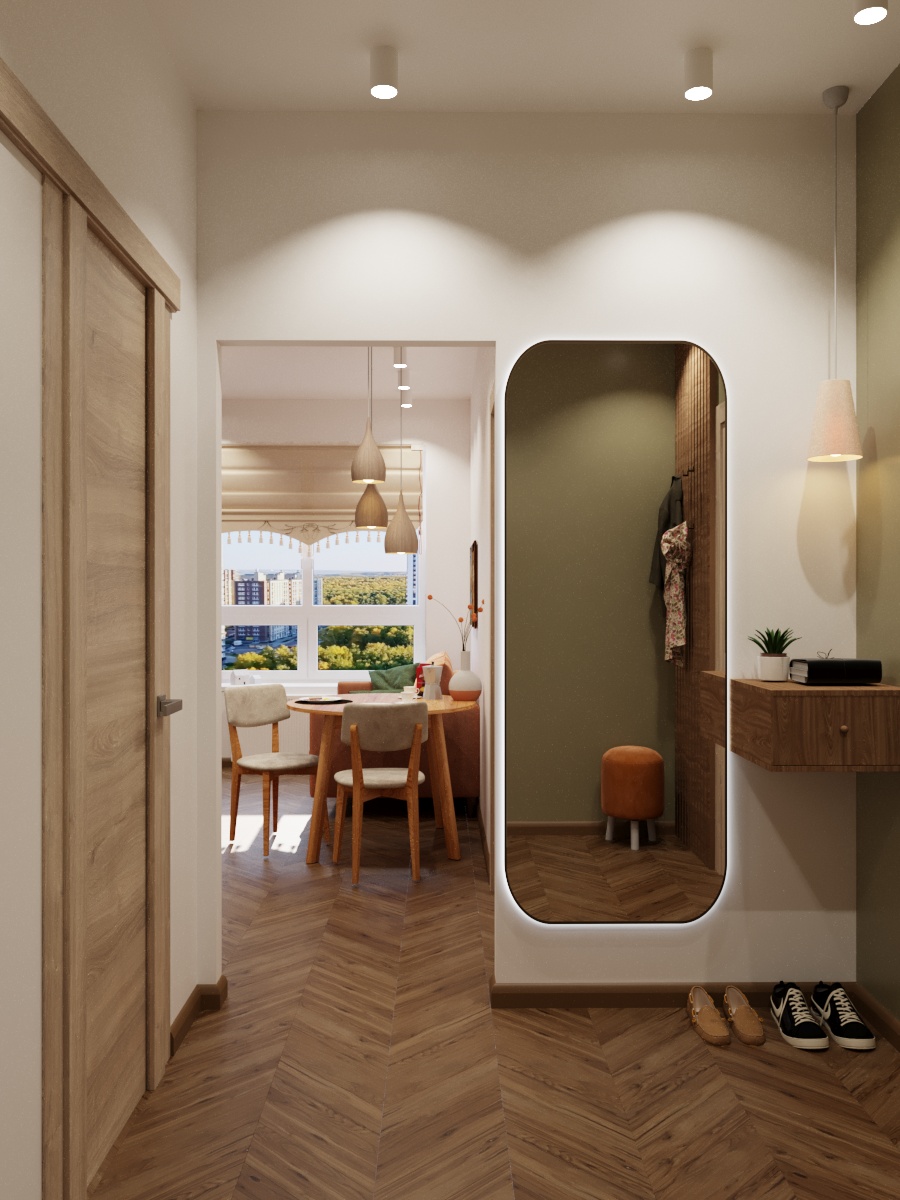 Фото № 2: Дизайн однокомнатной квартиры в стиле эклектика 