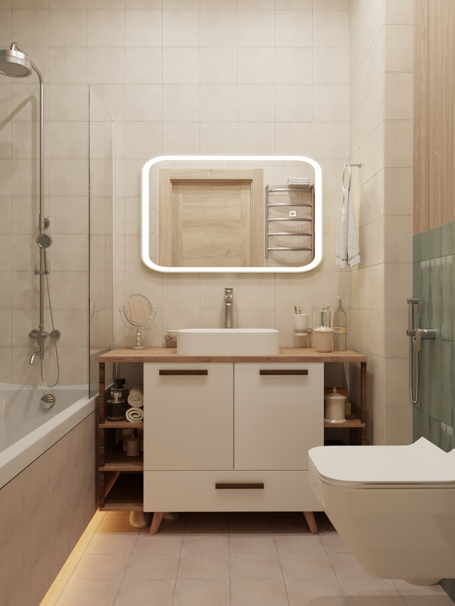 Фото № 4: Дизайн однокомнатной квартиры в стиле эклектика 