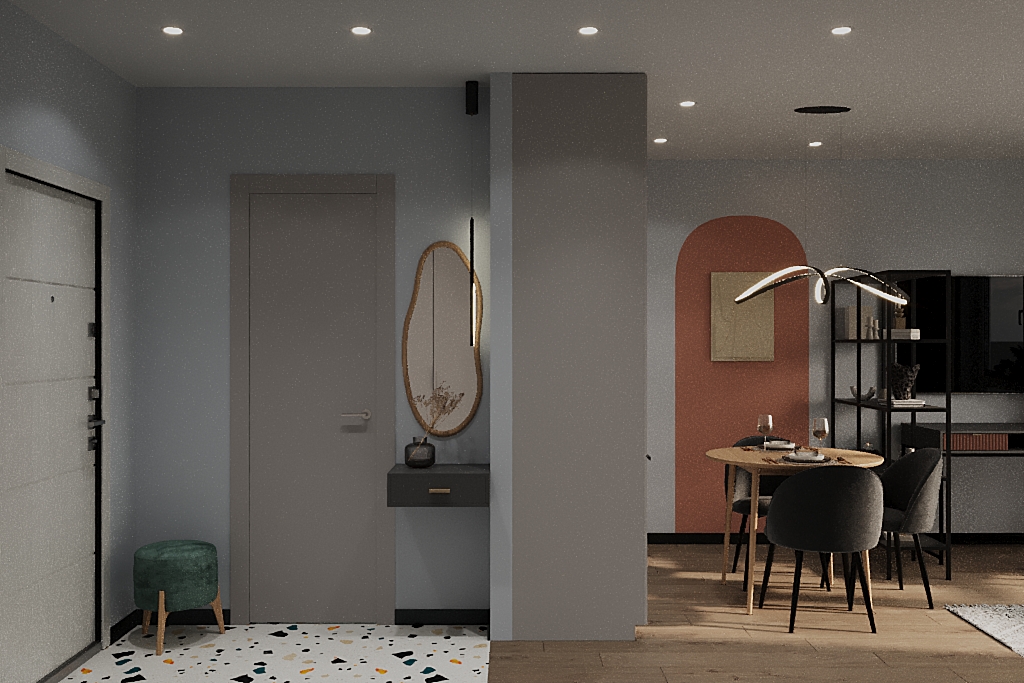 Фото № 1: Необычная квартира-студия в эклектичном стиле