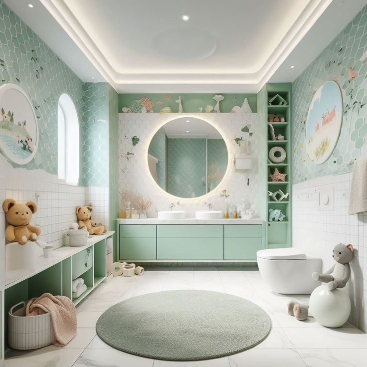 Фото № 8: Дизайн детской ванной: 16 крутых и практичных идей