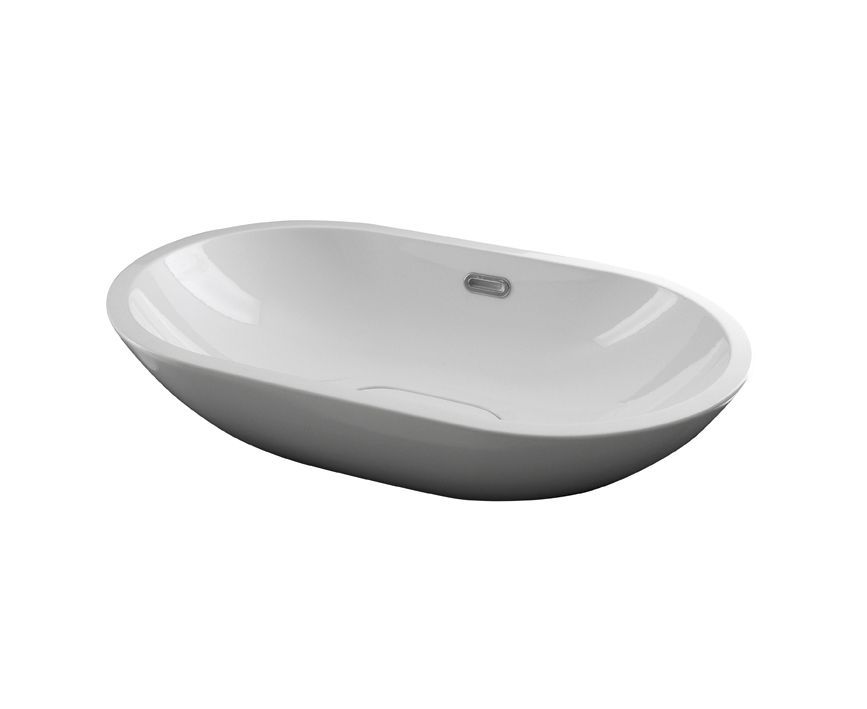 Forma N Oval Раковина 59,5х36х17,5 см на столешницу с переливом белая NOKEN