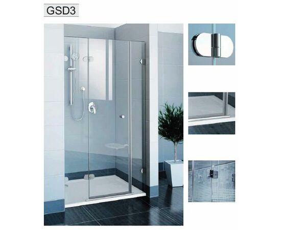 Душевая дверь Glassline GSD3-100 P хpом+тpанспаpент