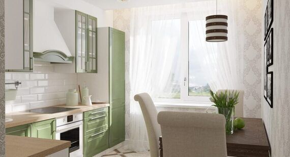 ЖК "Эверест" : готовый дизайн проект в стиле "Современная классика". Площадь 35.6 м² - фото №1