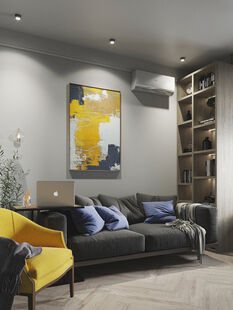 Фото № 1: Дизайн-проект однокомнатной квартиры 42.88  м² Современный стиль для ЖК Опалиха 03