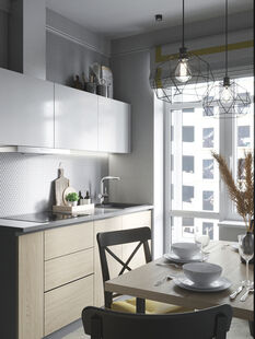 Фото № 2: Дизайн-проект однокомнатной квартиры 42.88  м² Современный стиль для ЖК Опалиха 03