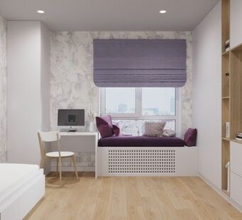 Фото № 4: Дизайн-проект четырехкомнатной квартиры 99.6  м² Современный стиль для ЖК Академика Павлова