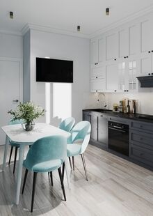 Фото № 1: Дизайн-проект двухкомнатной квартиры 55.57  м² Современный стиль для ЖК Бригантина