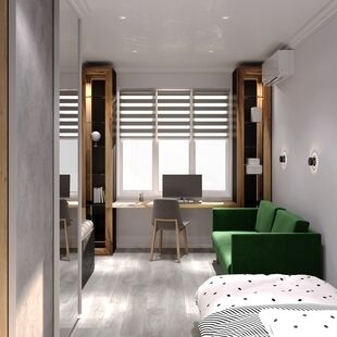 Фото № 5: Дизайн-проект двухкомнатной квартиры 55.57  м² Современный стиль для ЖК Бригантина