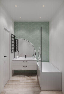 Фото № 6: Дизайн-проект двухкомнатной квартиры 55.57  м² Современный стиль для ЖК Бригантина