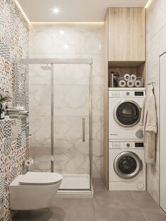 Фото № 5: Дизайн-проект четырехкомнатной квартиры 128.96  м² Современная классика для ЖК Green Park