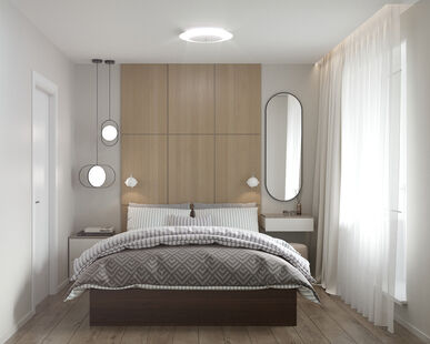 Фото № 6: Дизайн-проект трехкомнатной квартиры 52.8  м² Современный стиль для ЖК Московский